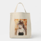 Anime Girl Autumn Fall verlaat Canvas tas (Achterkant)