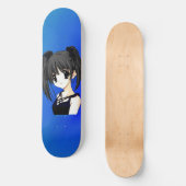 Anime Girl Blue Skateboard (Voorkant)