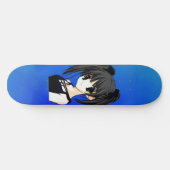 Anime Girl Blue Skateboard (Horizontaal)