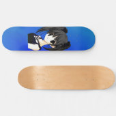 Anime Girl Blue Skateboard (Horizontaal)