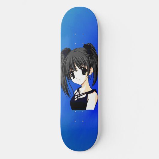 Anime Girl Blue Skateboard (Voorkant)