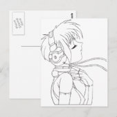 Anime Girl Briefkaart (Voorkant / Achterkant)