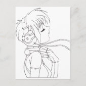 Anime Girl Briefkaart (Voorkant)