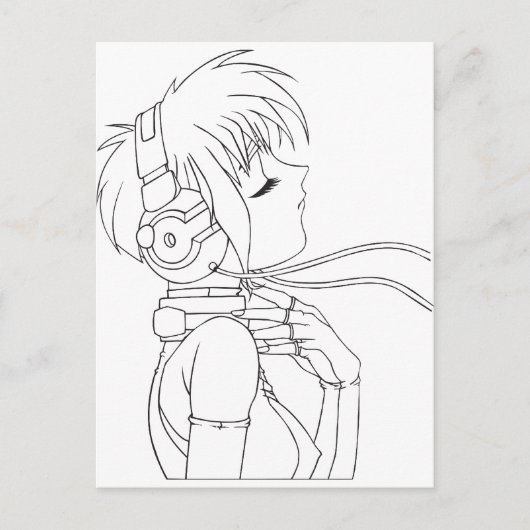 Anime Girl Briefkaart (Voorkant)