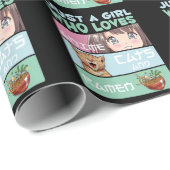 Anime Girl Cat en Ramen verslaafd aan Japanse noed Cadeaupapier (Rol Hoek)