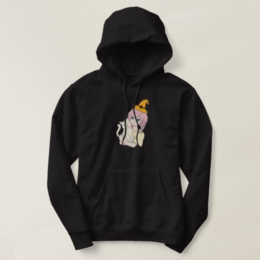 Anime Girl Cat Lover Lazy Halloween Costume Kawaii Hoodie (Design voorkant)