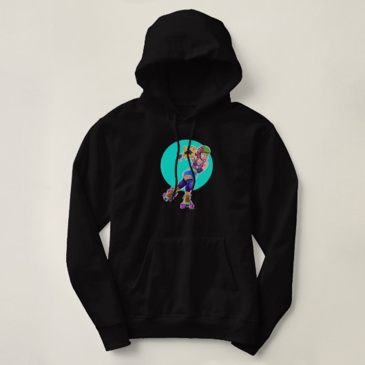Anime Girl Character met roller schaatsen Hoodie (Design voorkant)