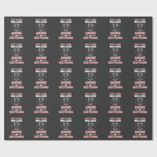 Anime Girl Cosplay Teen Manga Sketching Cadeaupapier (Vlak)