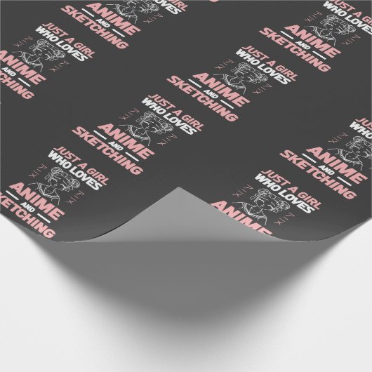 Anime Girl Cosplay Teen Manga Sketching Cadeaupapier (Hoek)