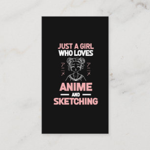 Anime Girl Cosplay Teen Manga Sketching Visitekaartje