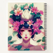 Anime Girl Crowned with Lotus Blossoms Journal Notitieboek (Achterkant)