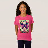 Anime Girl Crowned with Lotus Blossoms T-shirt (Voorkant volledig)