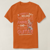 Anime Girl die gitaar speelt die Anime en Playi ki T-shirt (Design voorkant)