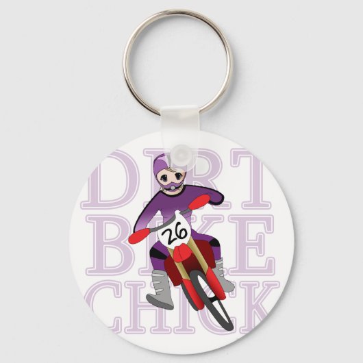 Anime Girl Dirt Bike Chick Sleutelhanger (Voorkant)