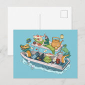 Anime Girl Dragon Boat Groenten Briefkaart (Voorkant / Achterkant)