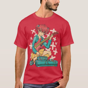 Anime Girl Electric Guitar Cute Kawaii Japans Ma T-shirt