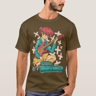 Anime Girl Electric Guitar Cute Kawaii Japans Ma T-shirt