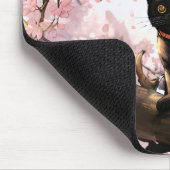 Anime Girl en Cat op een Cherry Blossom Tree Muismat (Hoek)