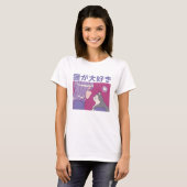 Anime Girl en Cat T-shirt (Voorkant volledig)