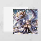 Anime Girl en de witte en gouden draak (Voorkant / Achterkant)