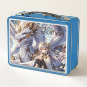 Anime Girl en Dragon gepersonaliseerd (Achterkant)