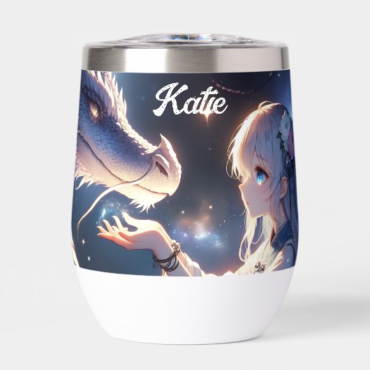 Anime Girl en haar draak gepersonaliseerd (Voorkant)