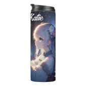 Anime Girl en haar draak gepersonaliseerd Thermosbeker (Geroteerd rechts)