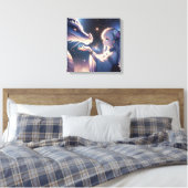Anime Girl en haar mystieke draak Canvas Afdruk (Insitu (Slaapkamer))