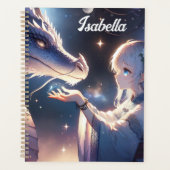Anime Girl en haar mystieke draak gepersonaliseerd Planner (Voorkant)
