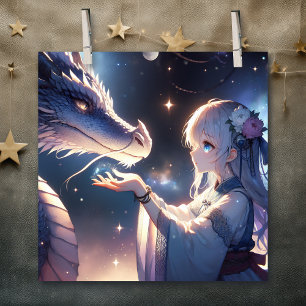Anime Girl en haar mystieke draak Poster