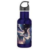 Anime Girl en haar mystieke draak Waterfles (Voorkant)