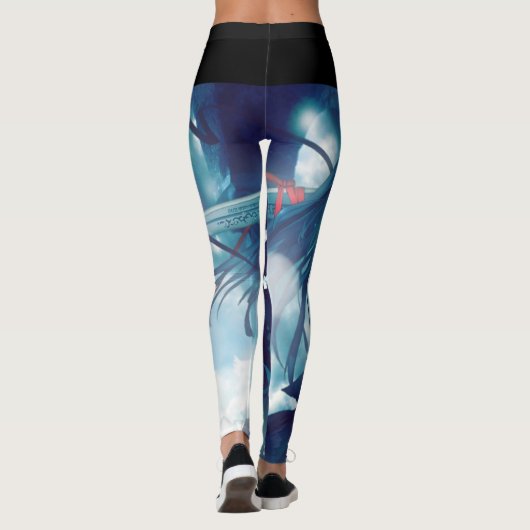Anime Girl en Sword Design Leggings (Achterkant)