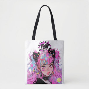 Anime Girl Esthetische Canvas tas
