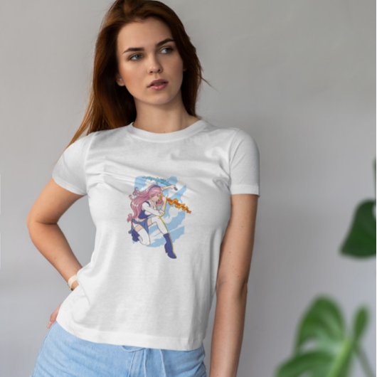 Anime Girl Fire en Water Swords T-shirt