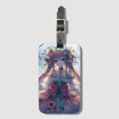 Anime Girl Flower Moon Fairy Bagagelabel (Voorkant (verticaal))