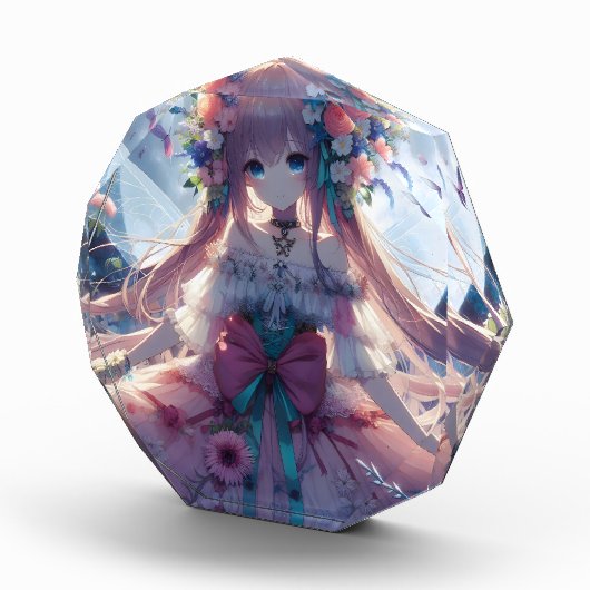 Anime Girl Flower Moon Fairy Fotoblokken (Rechts)