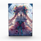 Anime Girl Flower Moon Fairy Fotoblokken (Voorkant)