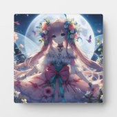 Anime Girl Flower Moon Fairy Fotoplaat (Voorkant)