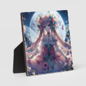 Anime Girl Flower Moon Fairy Fotoplaat (Voorkant)