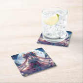 Anime Girl Flower Moon Fairy Kartonnen Onderzetters (Insitu)