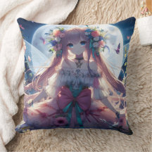 Anime Girl Flower Moon Fairy
