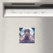 Anime Girl Flower Moon Fairy Magneet (Insitu (Vaatwasser))