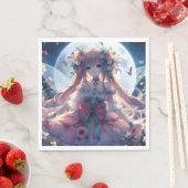 Anime Girl Flower Moon Fairy Servet (Insitu)