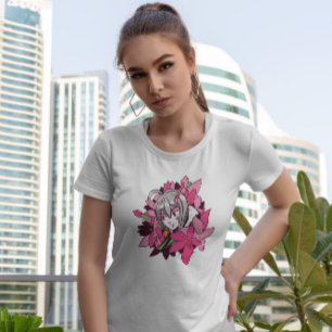 Anime Girl Flowers T-shirt