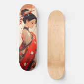 Anime Girl Geisha Persoonlijk Skateboard (Voorkant)