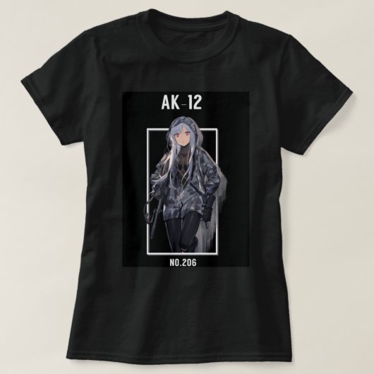 anime girl gun  t-shirt (Design voorkant)