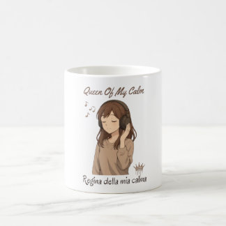 Anime Girl Headphones Mug – Queen Of My Calm Koffiemok