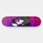 Anime Girl Hearts Skateboard (Horizontaal)