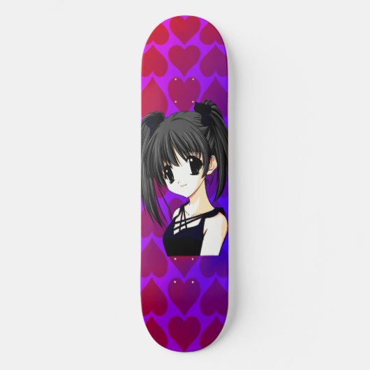 Anime Girl Hearts Skateboard (Voorkant)