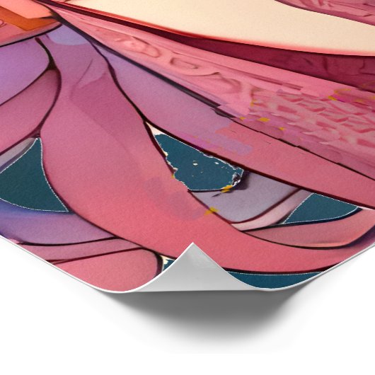 Anime Girl Hippie Moon Girls Geven Vredesteken Poster (Hoek)